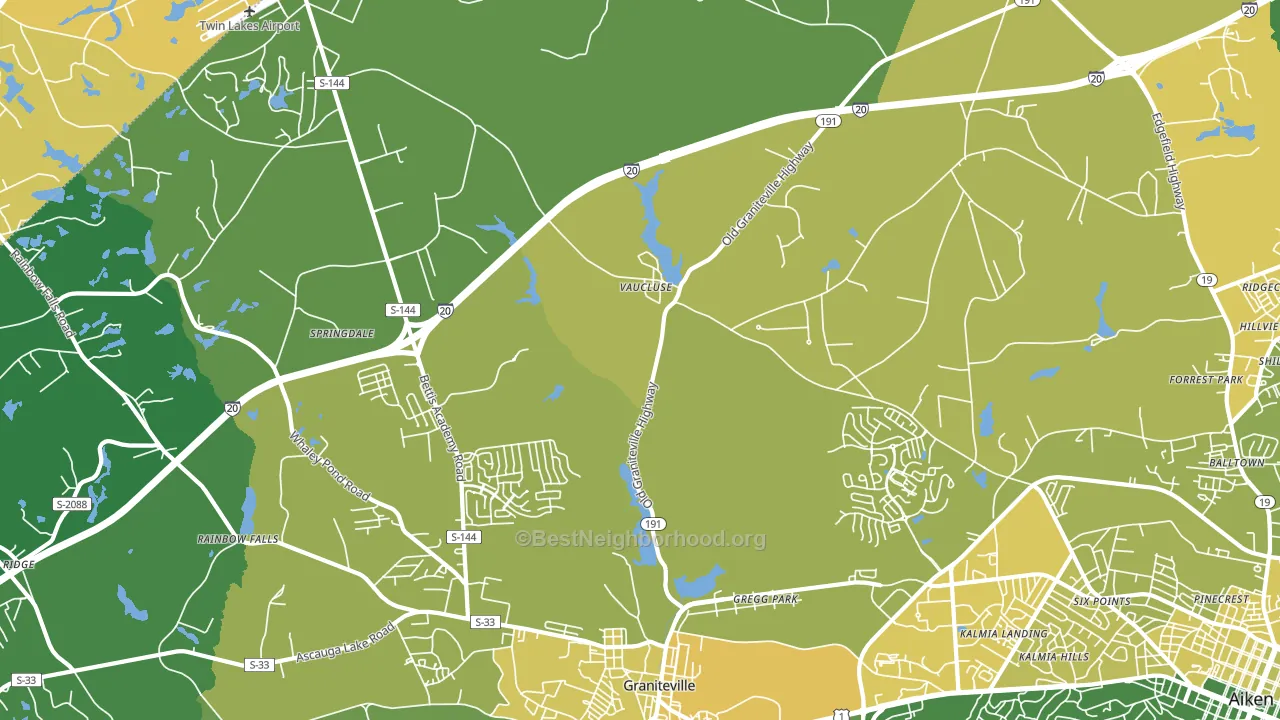 Vaucluse, SC block-group voter-turnout map