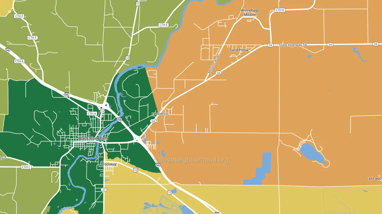 Vaudreuil, WI block-group voter-turnout map