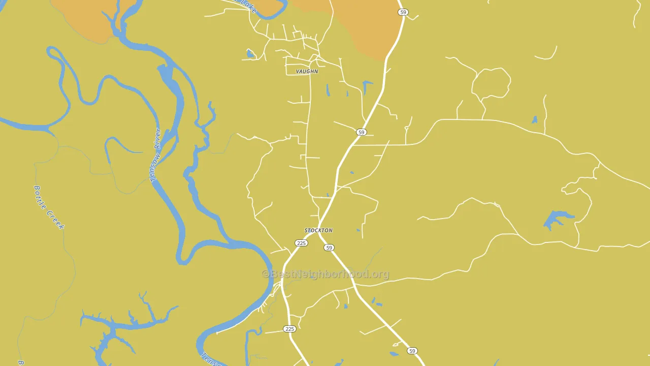 Vaughn, AL block-group voter-turnout map