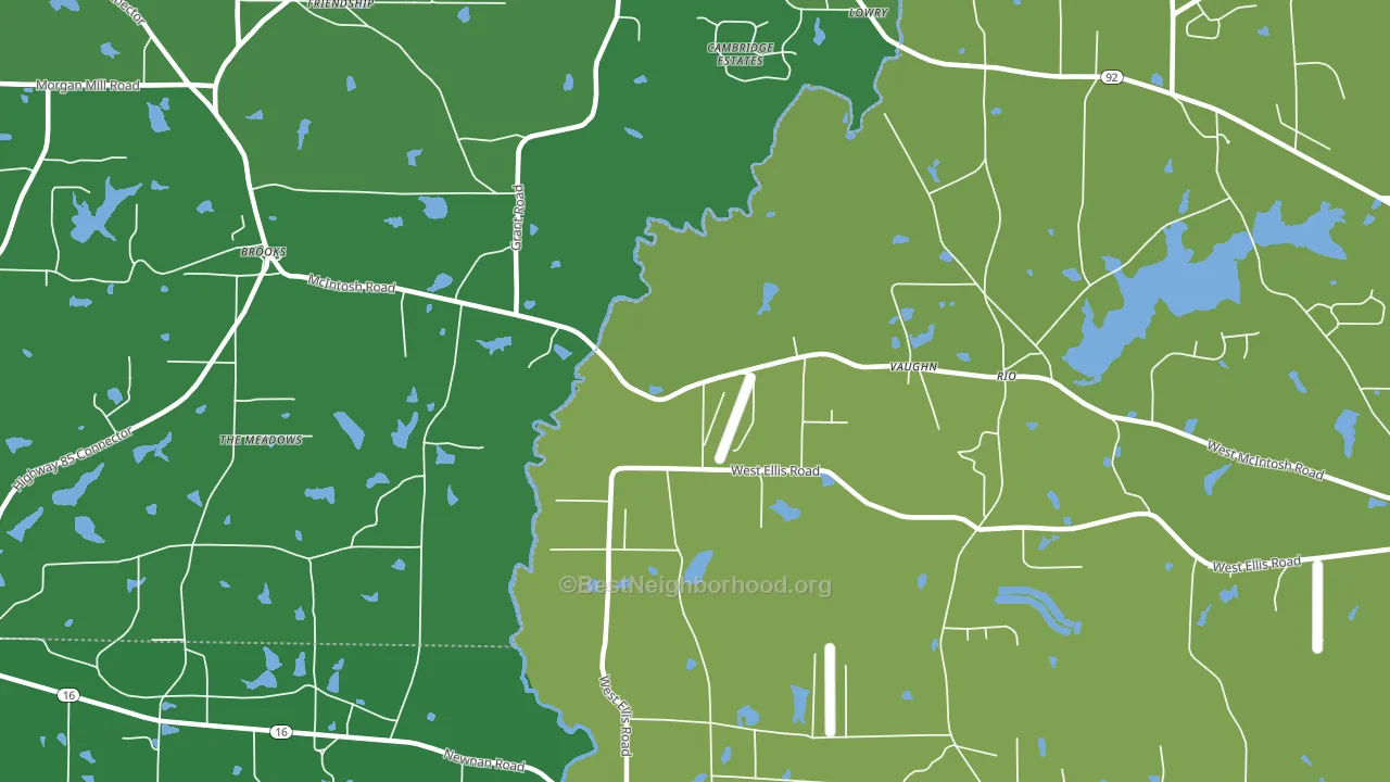Vaughn, GA block-group voter-turnout map