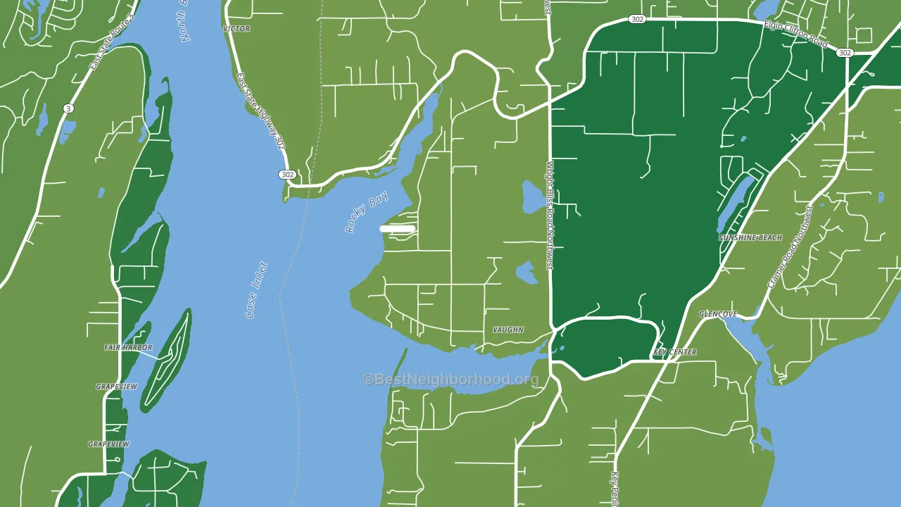 Vaughn, WA block-group voter-turnout map