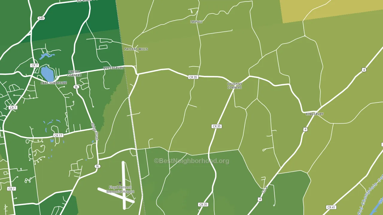 Vaughns Corners, NY block-group voter-turnout map