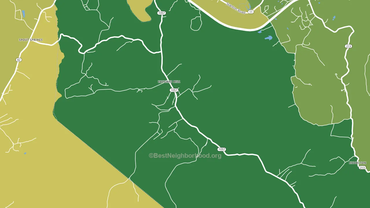 Vaughns Mill, KY block-group voter-turnout map