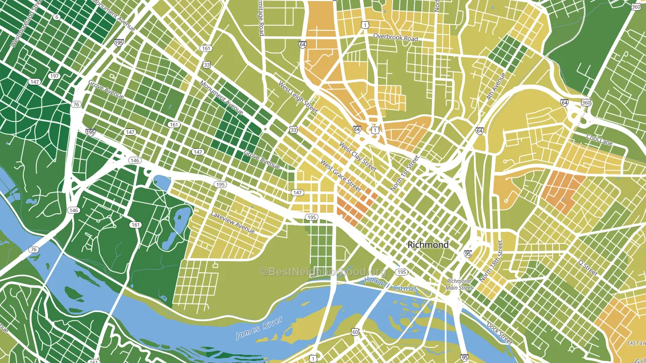 VCU, Richmond, VA block-group voter-turnout map