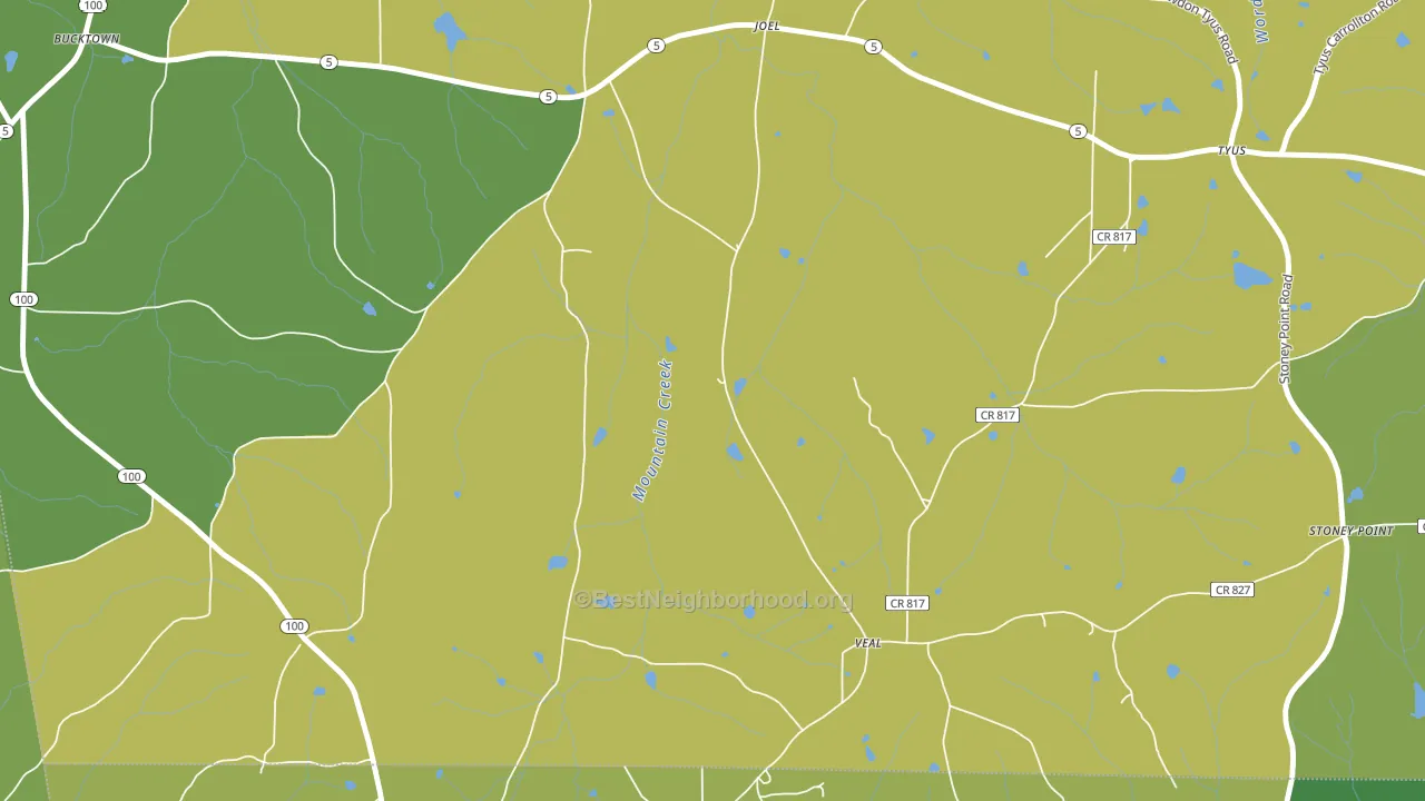 Veal, GA block-group voter-turnout map