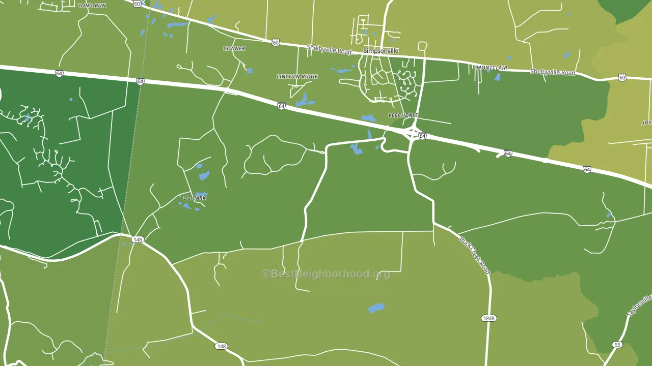 Veechdale, KY block-group voter-turnout map