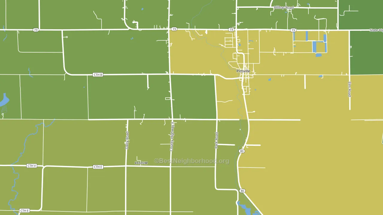 Veedum, WI block-group voter-turnout map