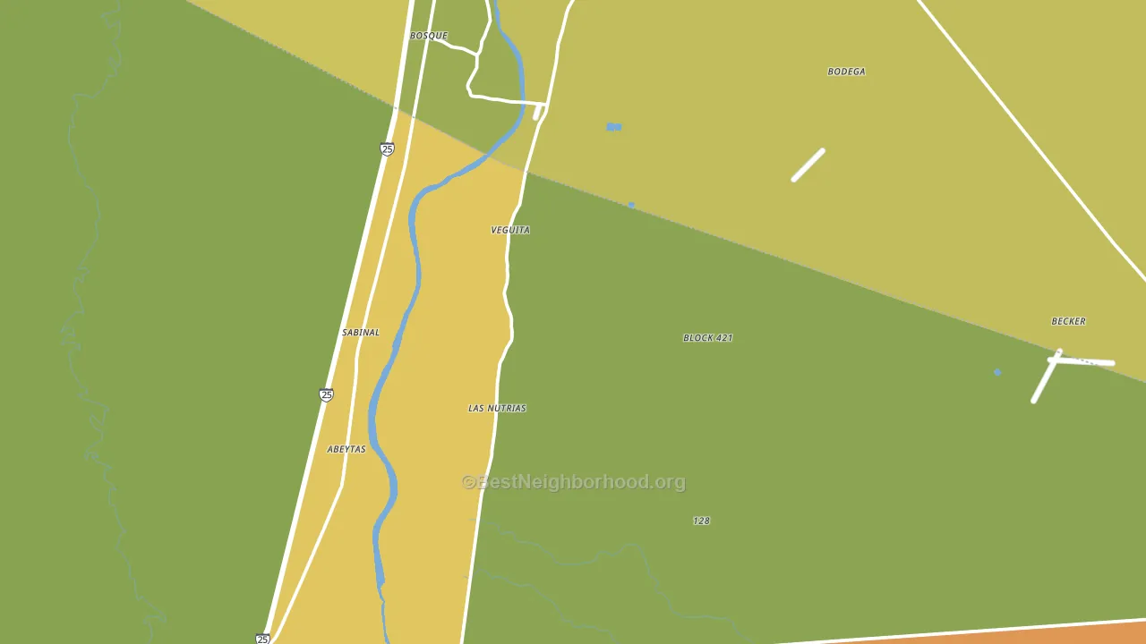 Veguita, NM block-group voter-turnout map