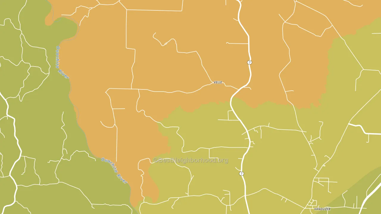 Velie, AR block-group voter-turnout map