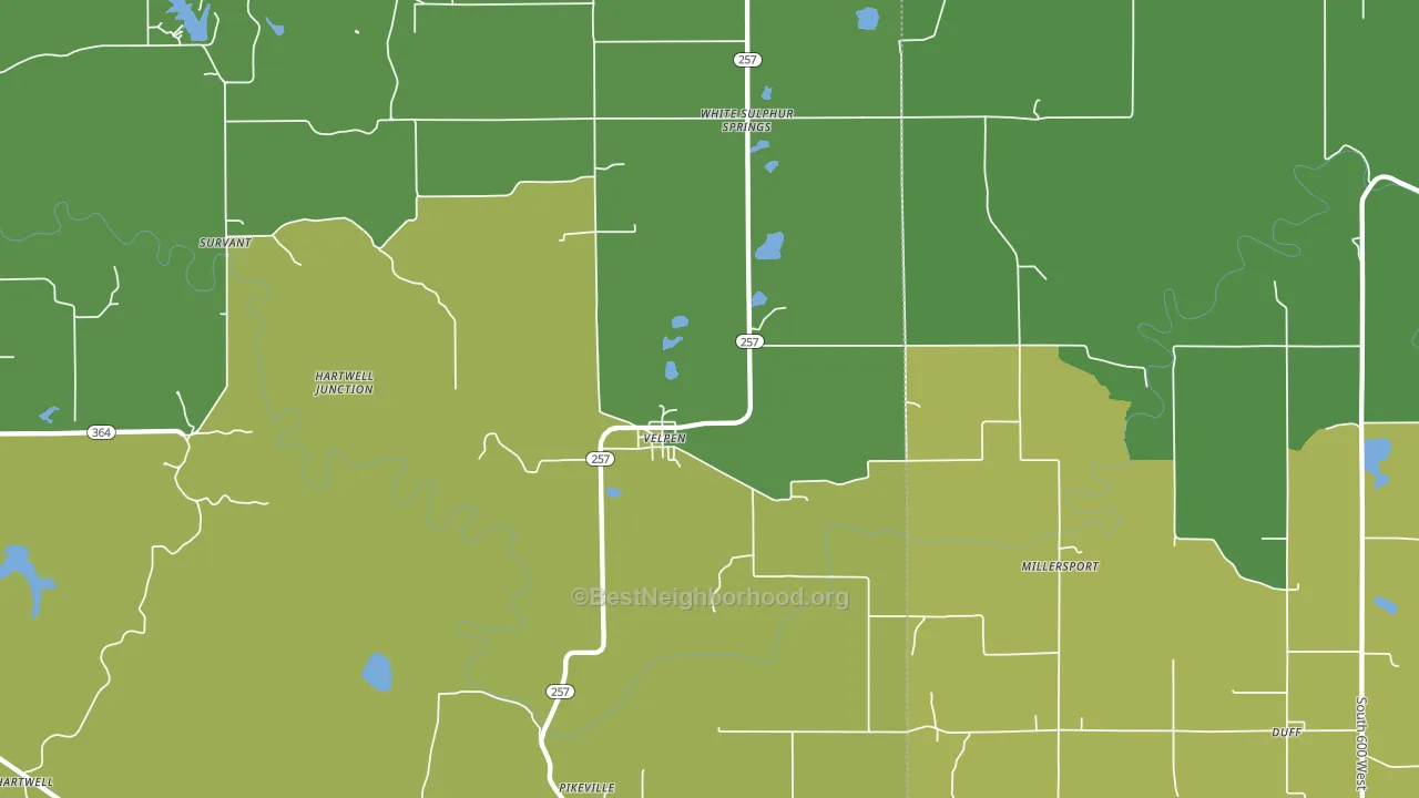 Velpen, IN block-group voter-turnout map