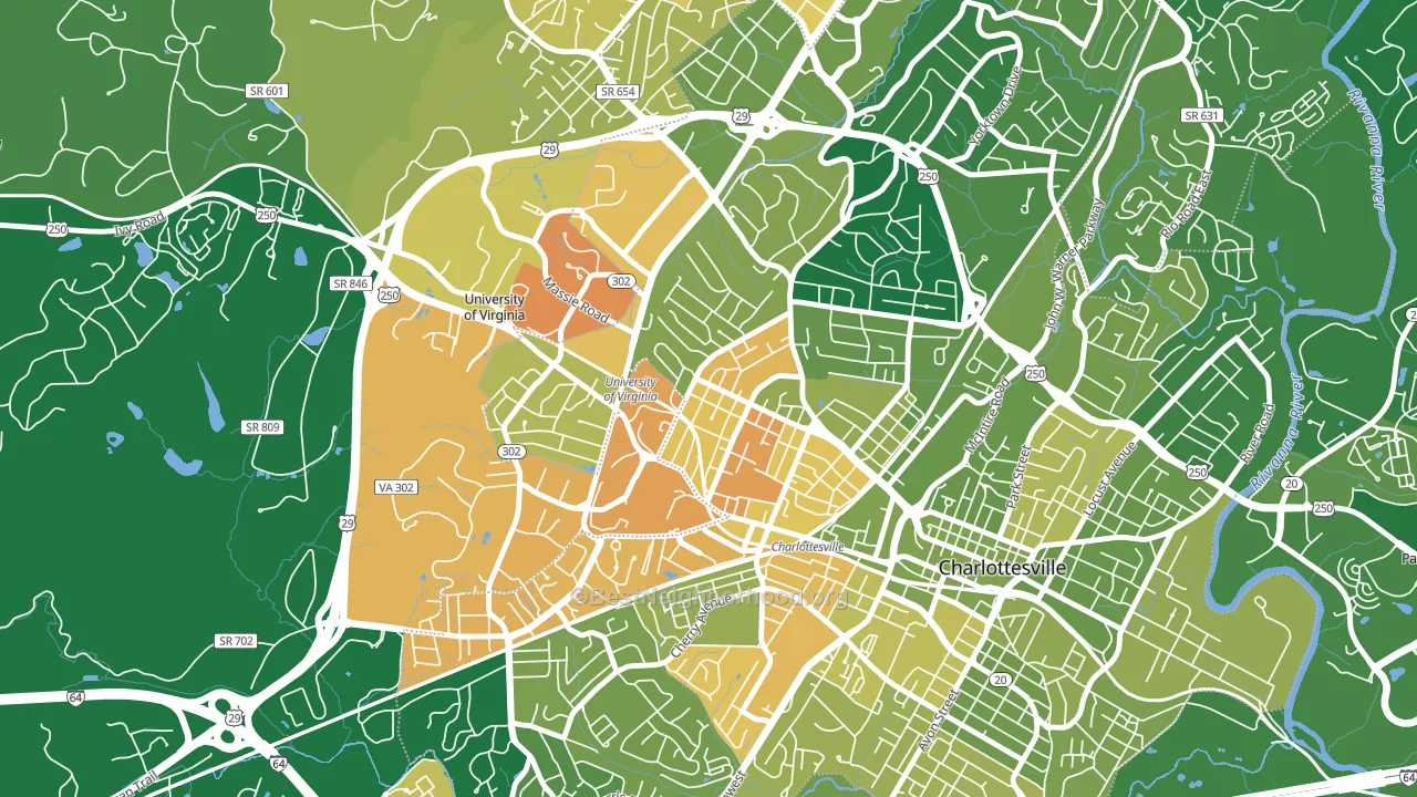 Venable, Charlottesville, VA block-group voter-turnout map