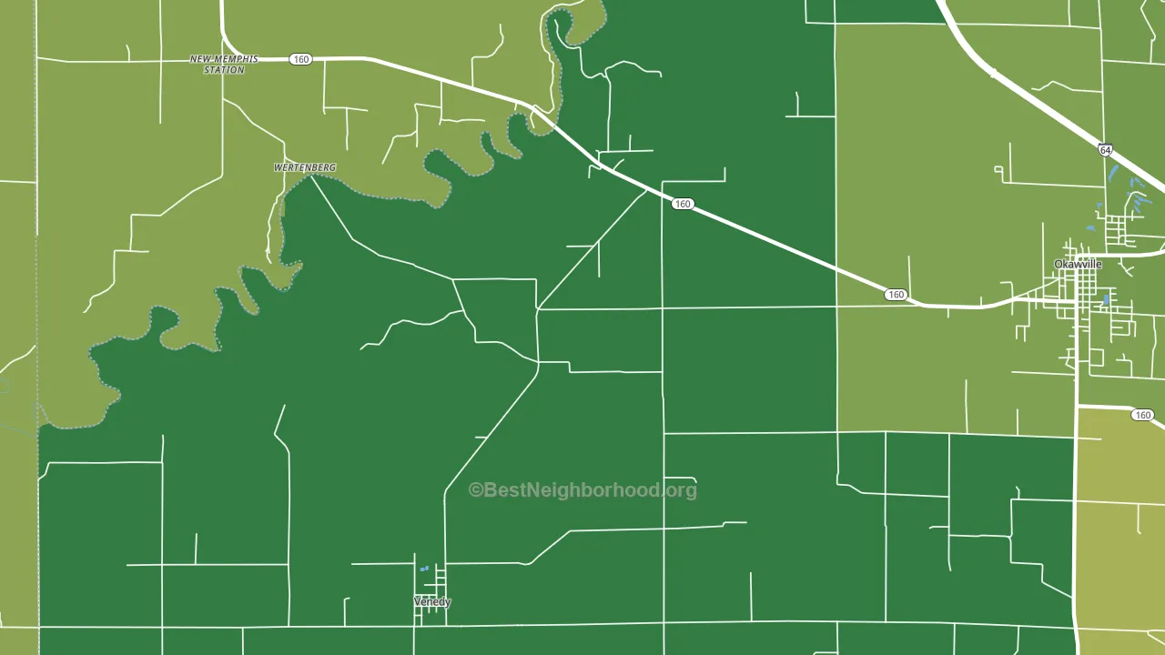 Venedy, IL block-group voter-turnout map