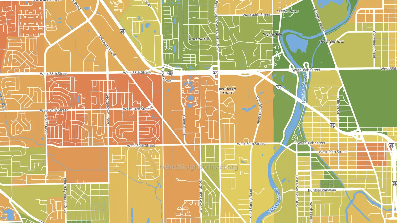 Venerable Flackville, Indianapolis, IN block-group voter-turnout map