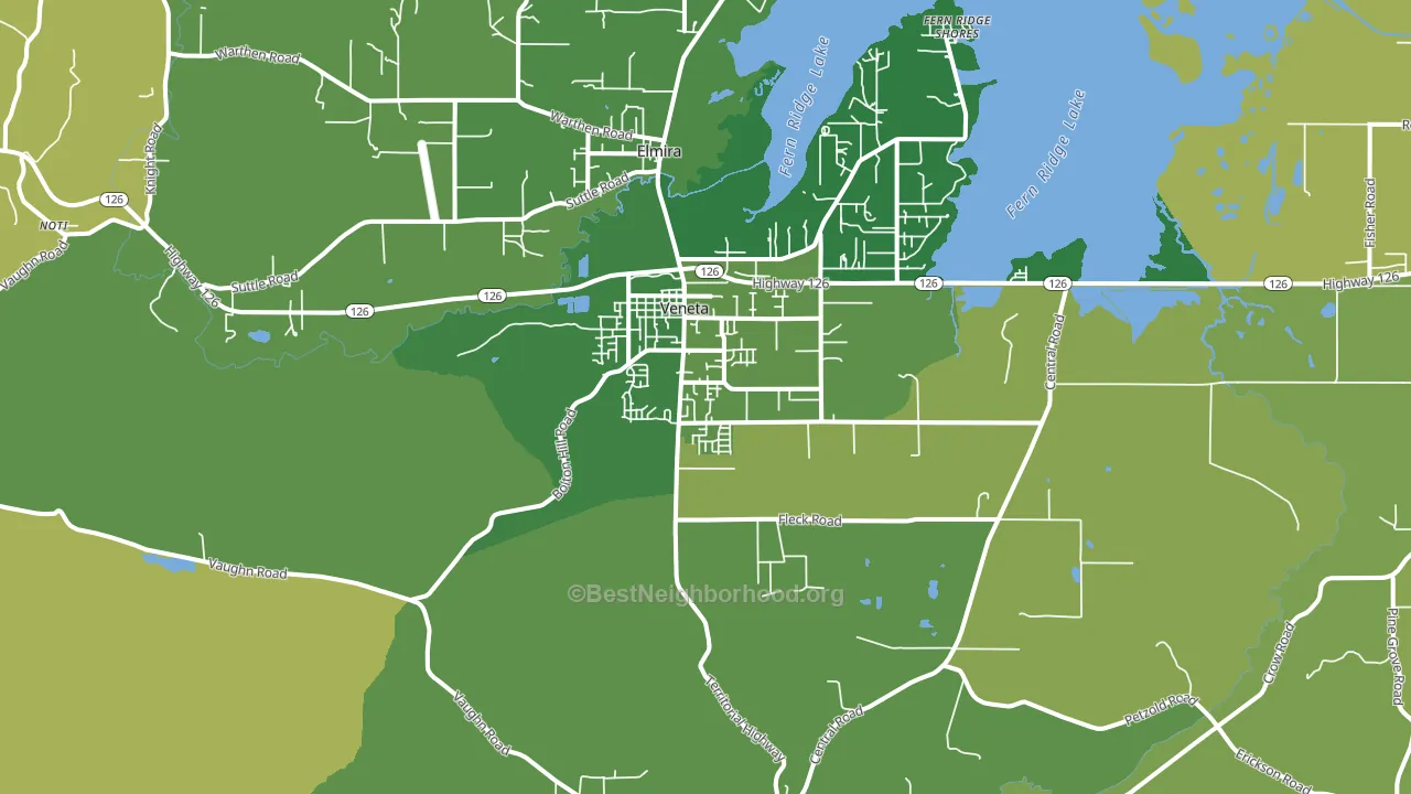 Veneta, OR block-group voter-turnout map
