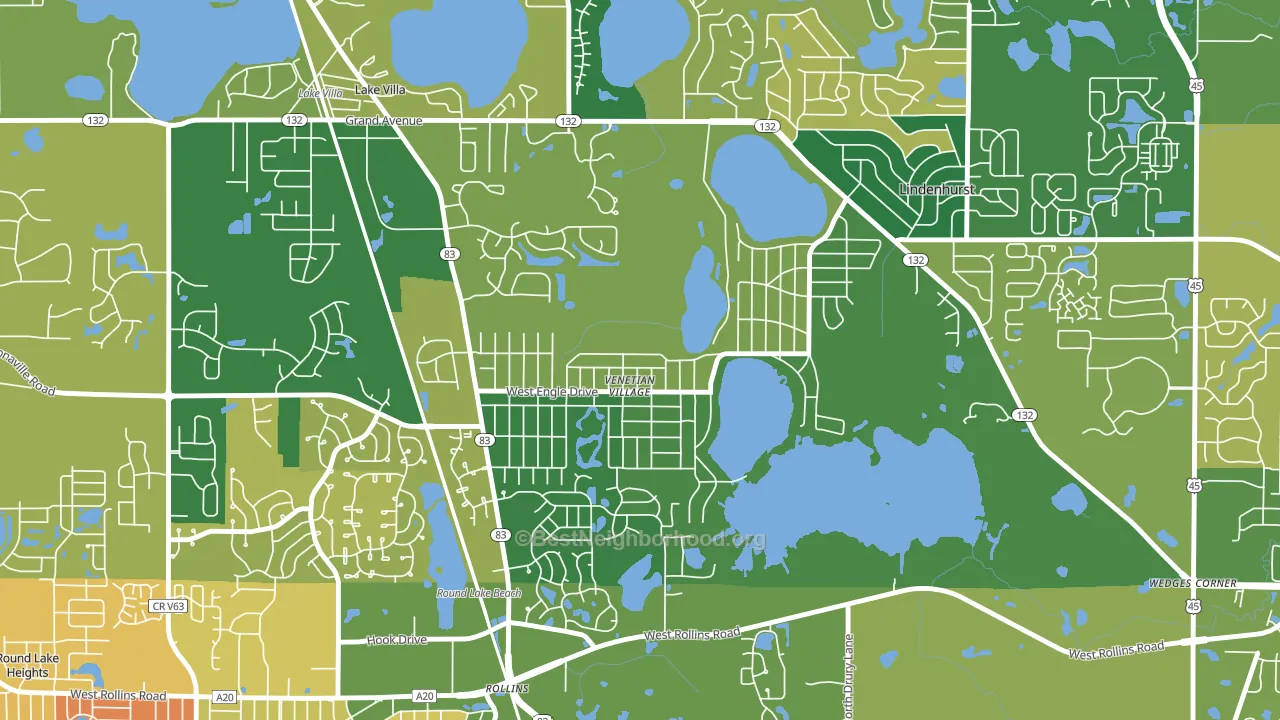 Venetian Village, IL block-group voter-turnout map