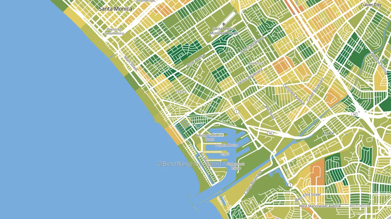 Venice, CA block-group voter-turnout map