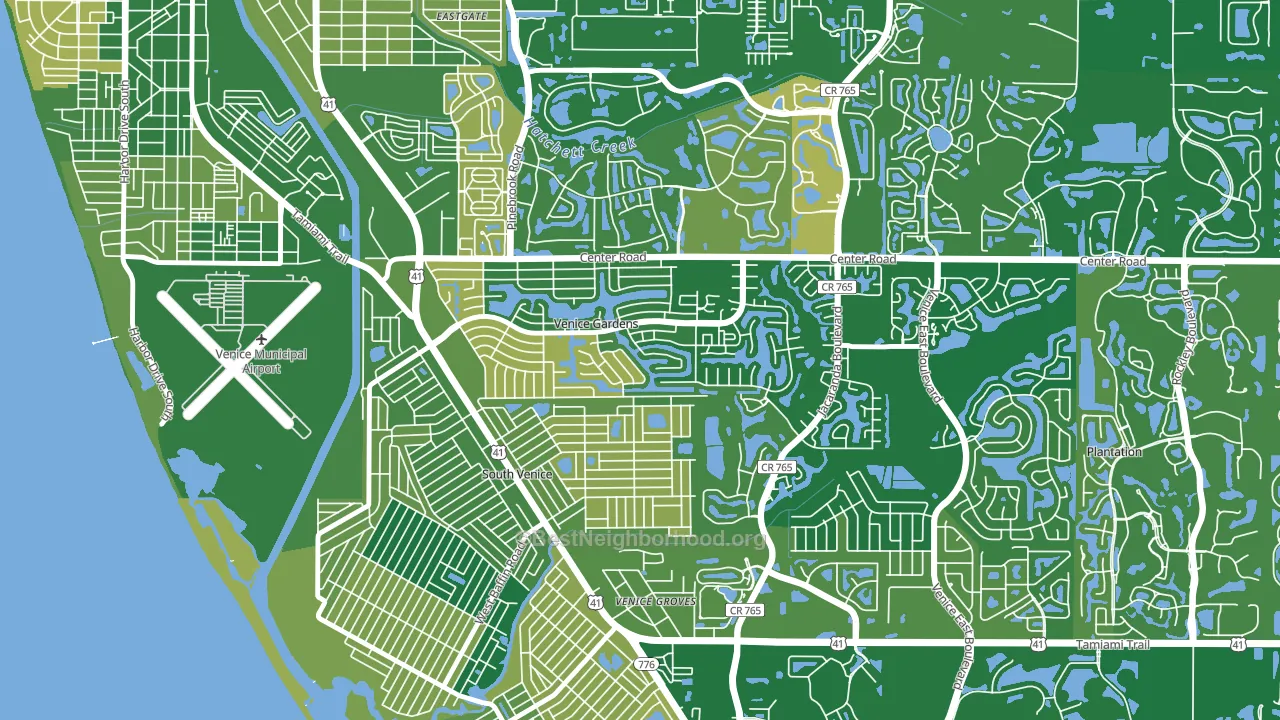 Venice Gardens, FL block-group voter-turnout map