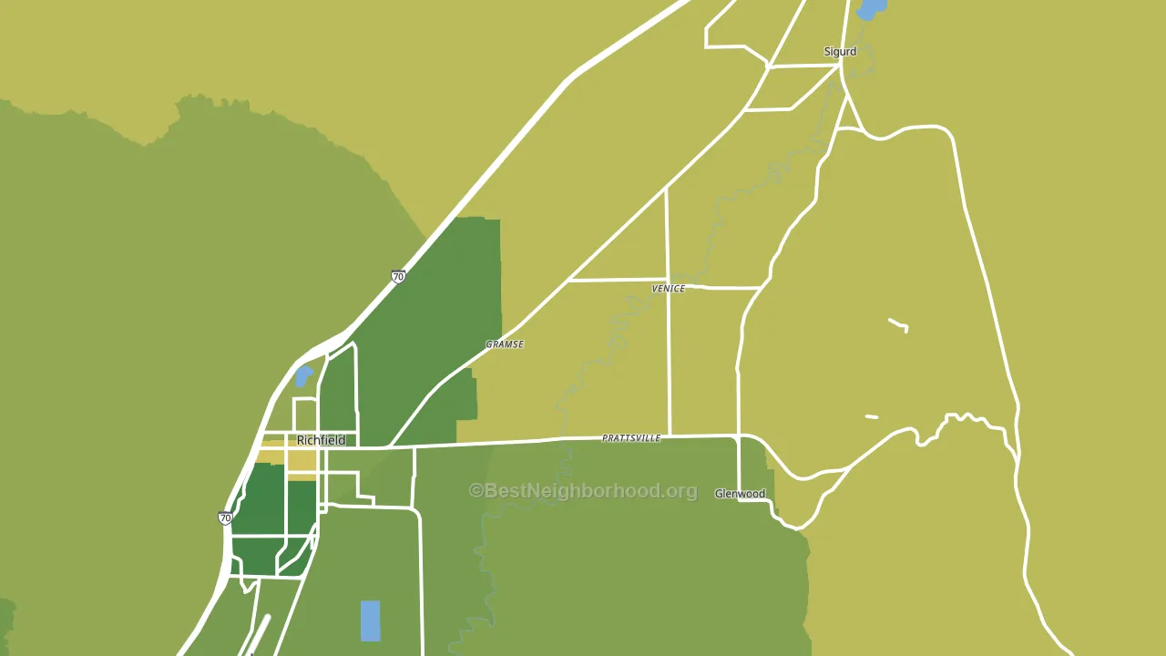 Venice, UT block-group voter-turnout map