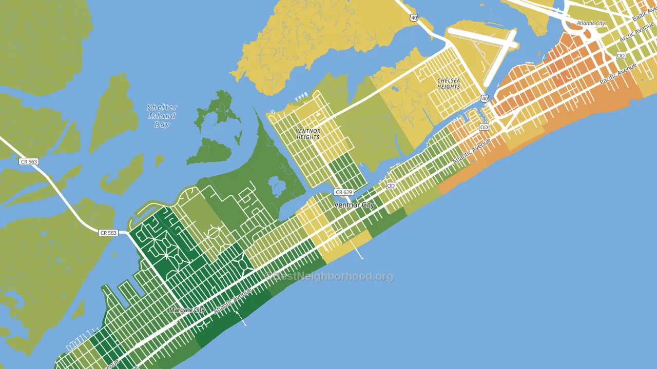 Ventnor City, NJ block-group voter-turnout map