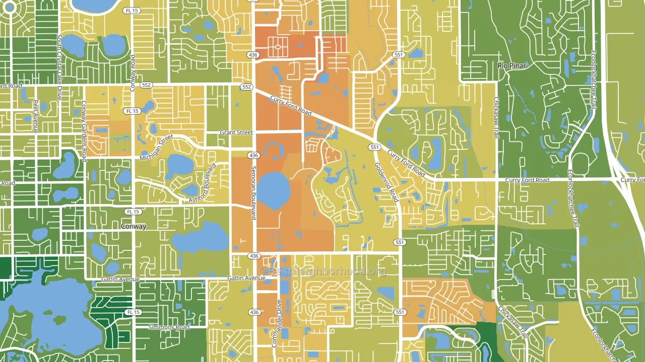 Ventura, Orlando, FL block-group voter-turnout map