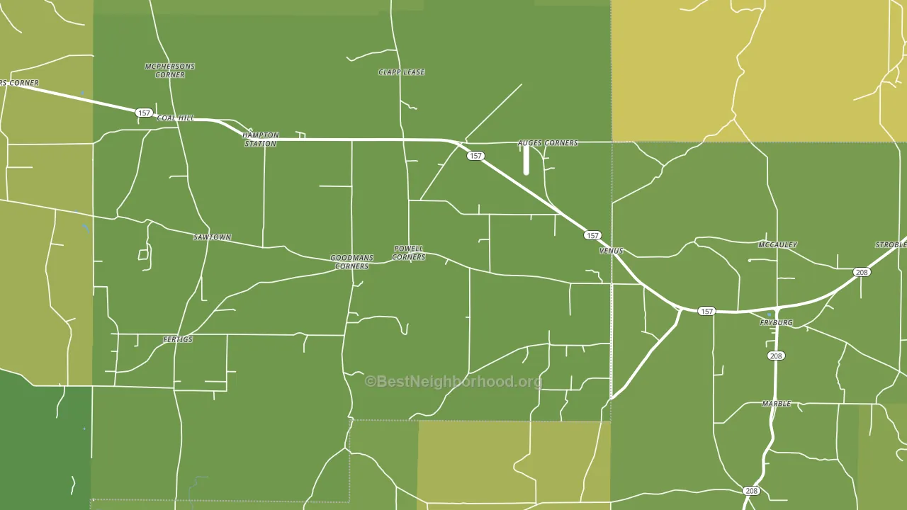 Venus, PA block-group voter-turnout map