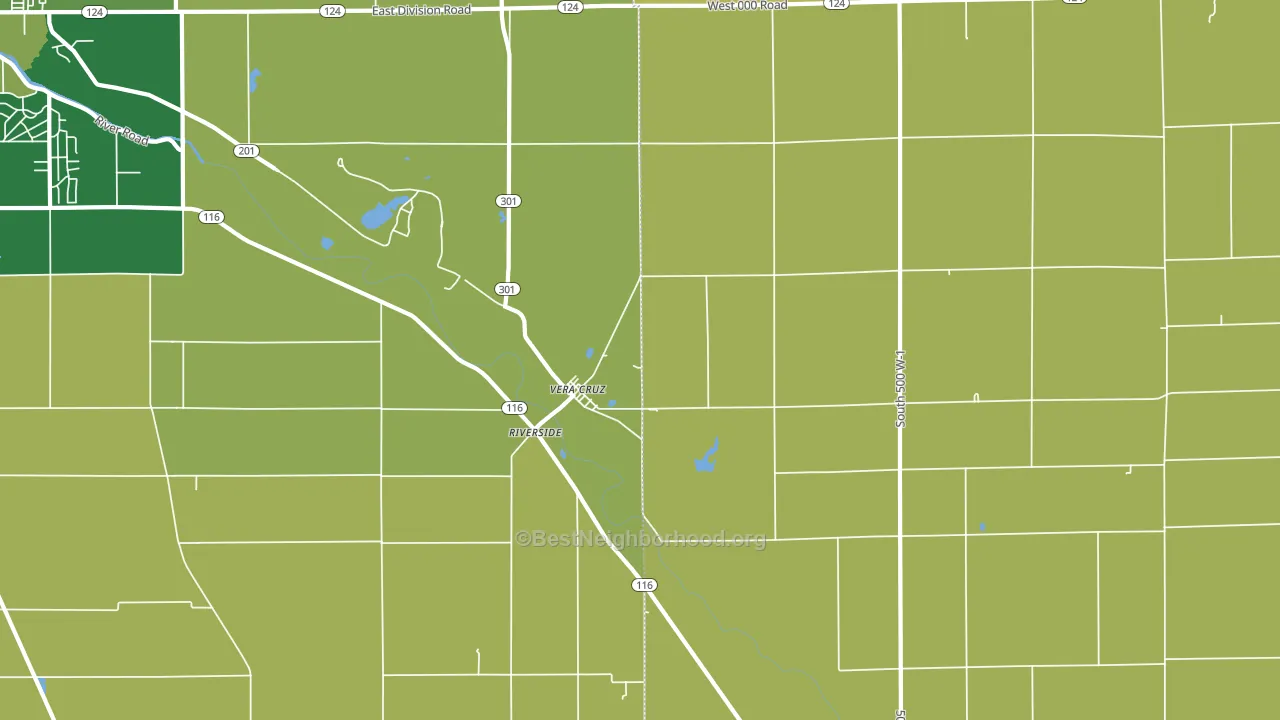Vera Cruz, IN block-group voter-turnout map