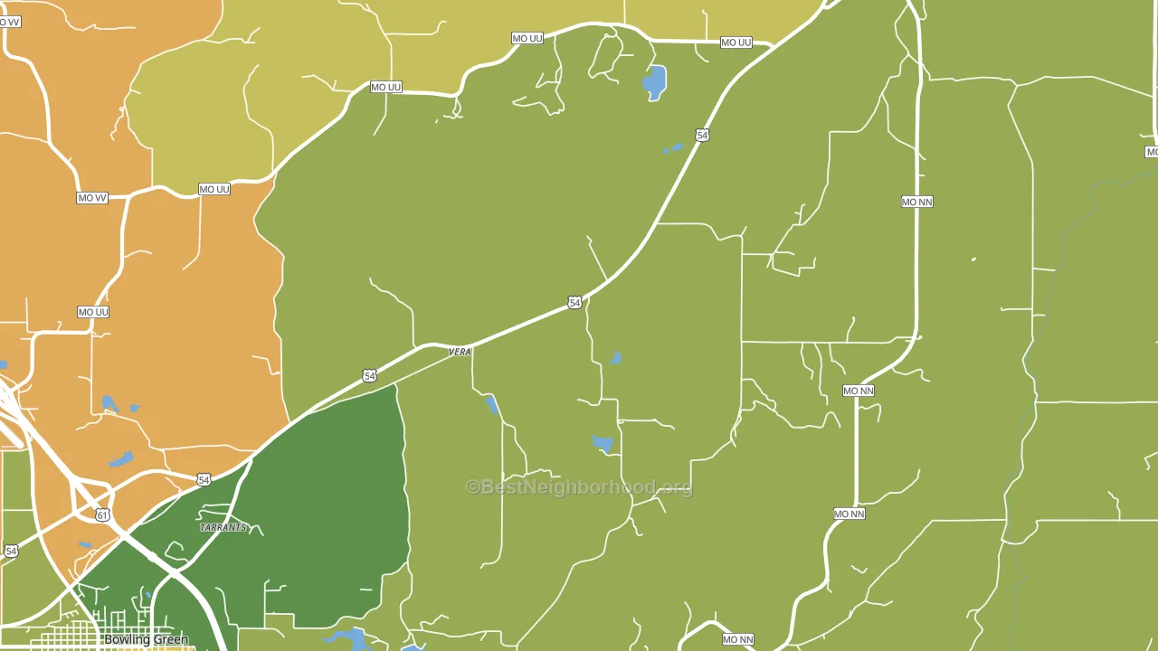 Vera, MO block-group voter-turnout map