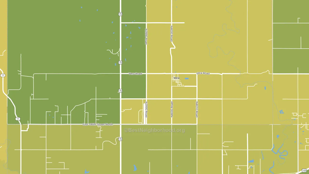 Vera, OK block-group voter-turnout map