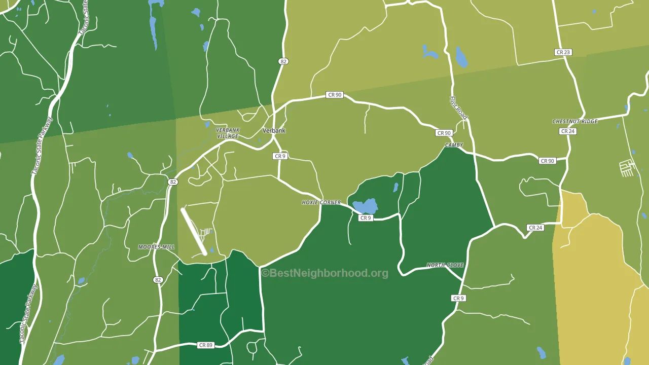 Verbank, NY block-group voter-turnout map
