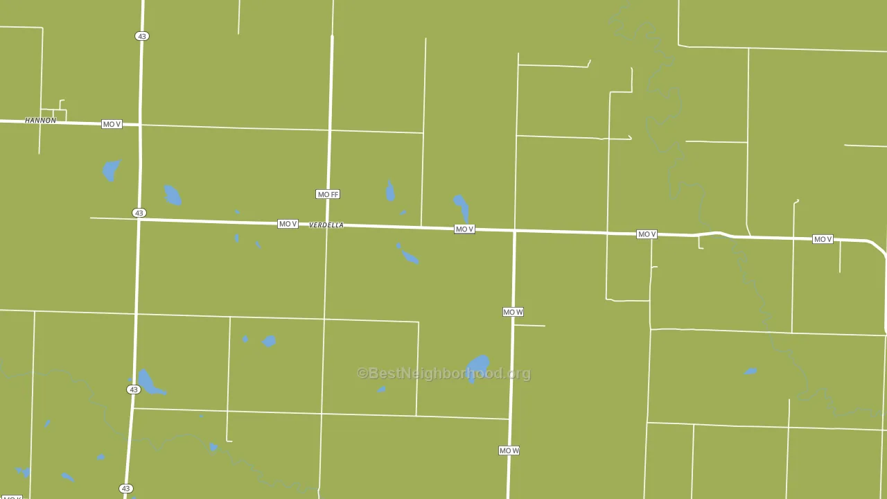 Verdella, MO block-group voter-turnout map