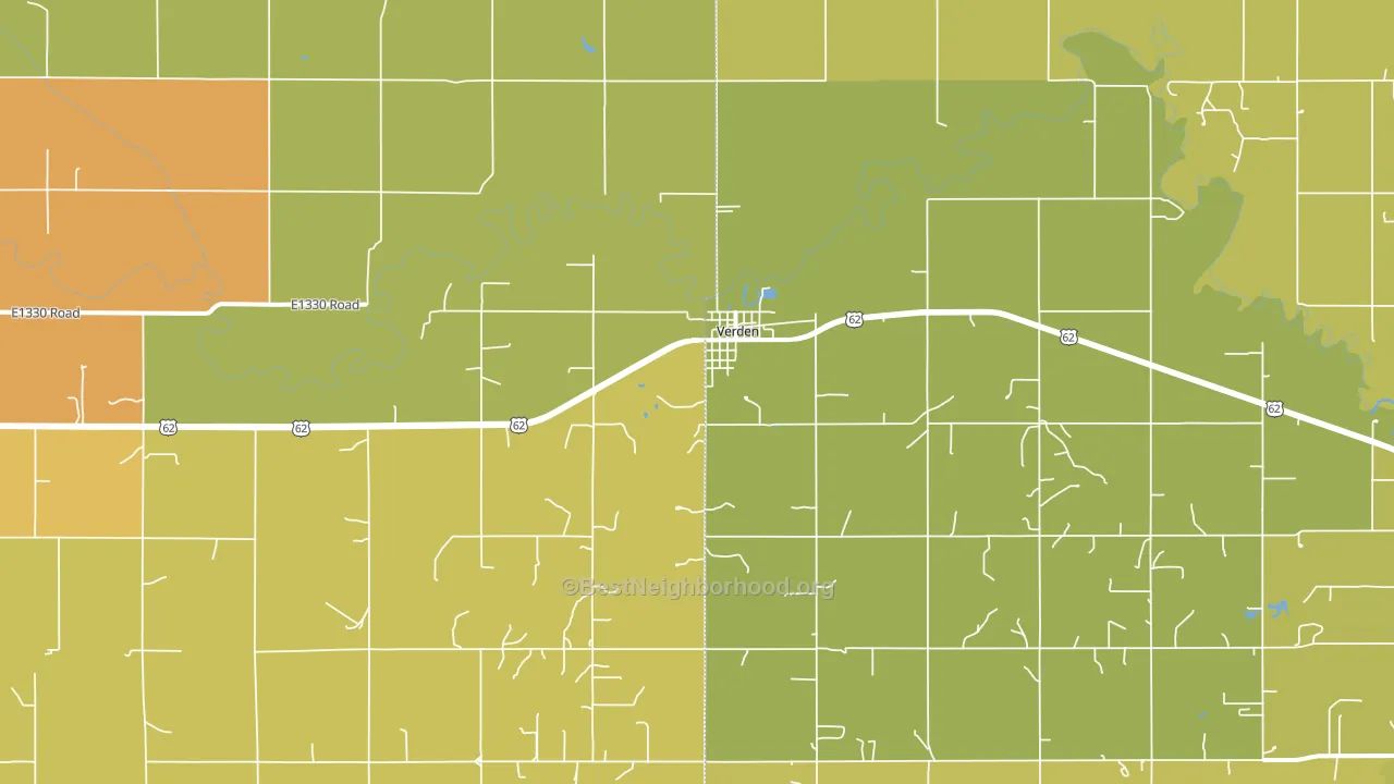 Verden, OK block-group voter-turnout map