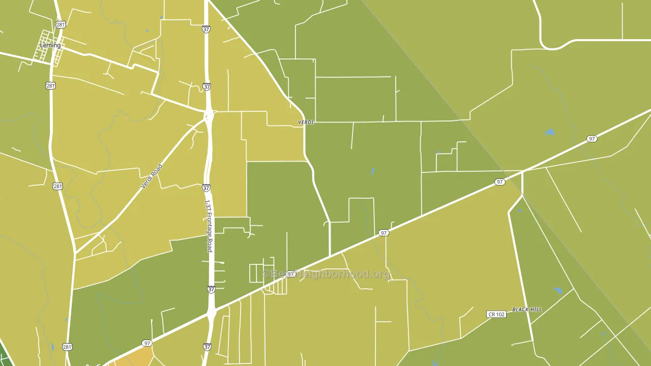 Verdi, TX block-group voter-turnout map