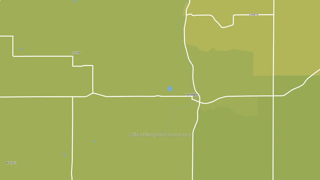 Verdigre, NE block-group voter-turnout map