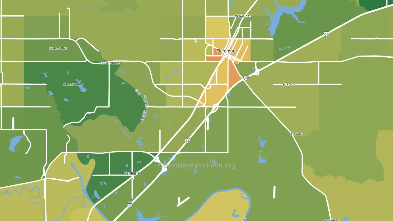 Verdigris, OK block-group voter-turnout map