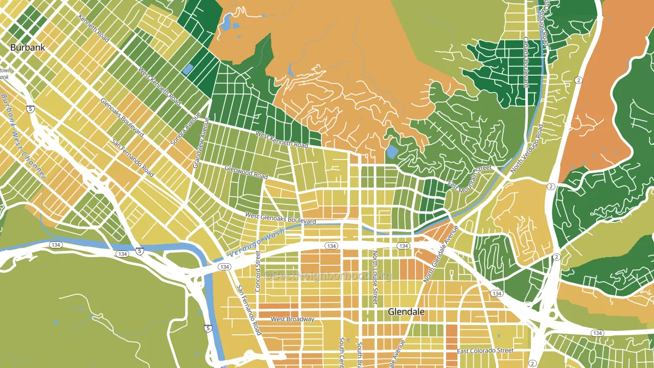 Verdugo Viejo, Glendale, CA block-group voter-turnout map