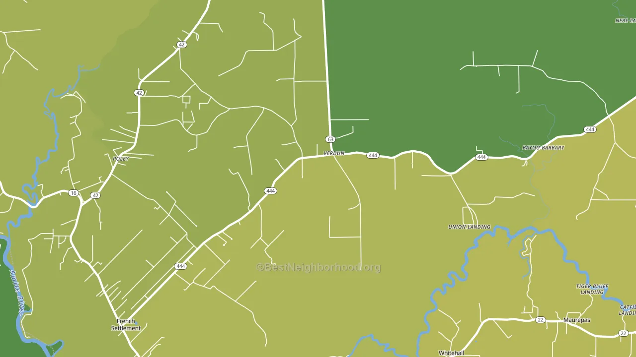 Verdun, LA block-group voter-turnout map