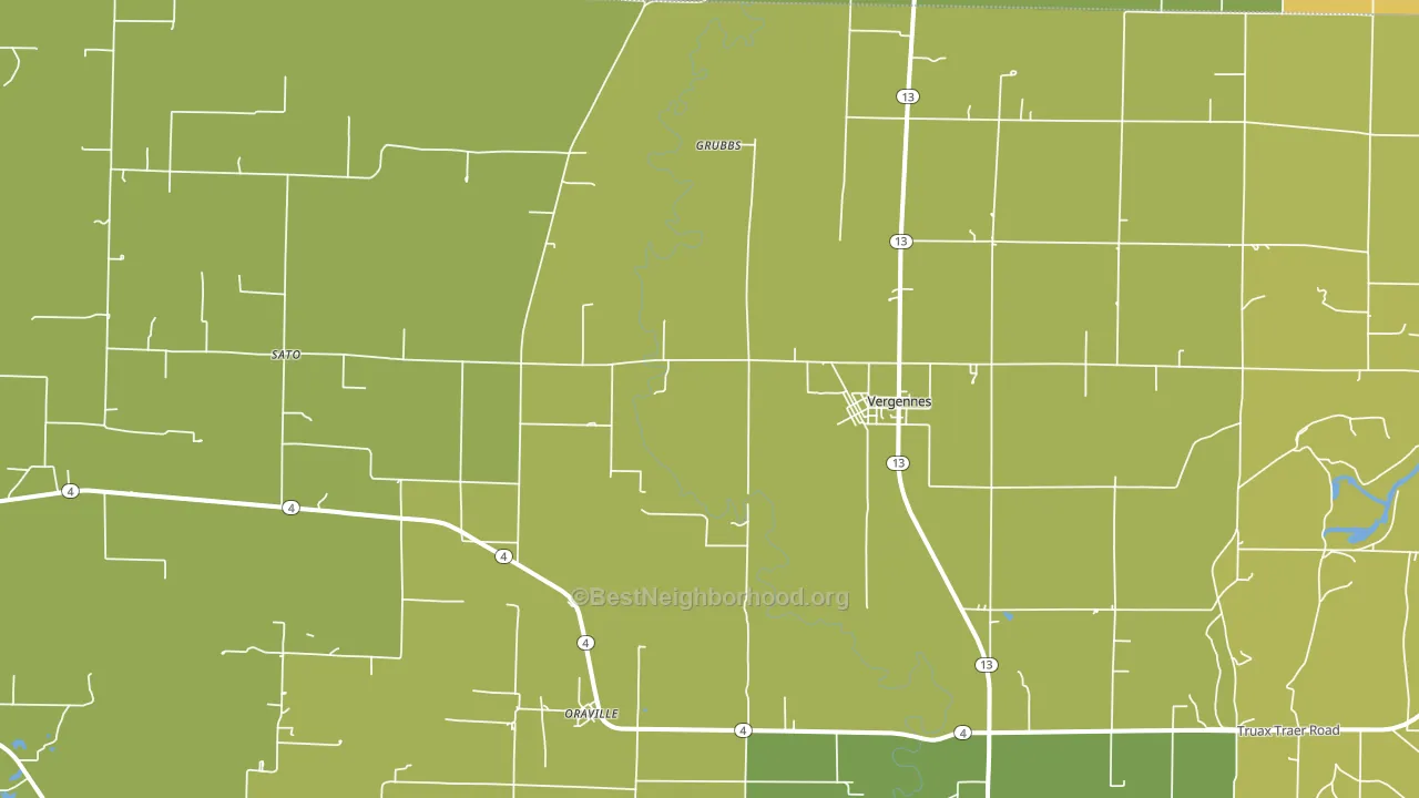 Vergennes, IL block-group voter-turnout map