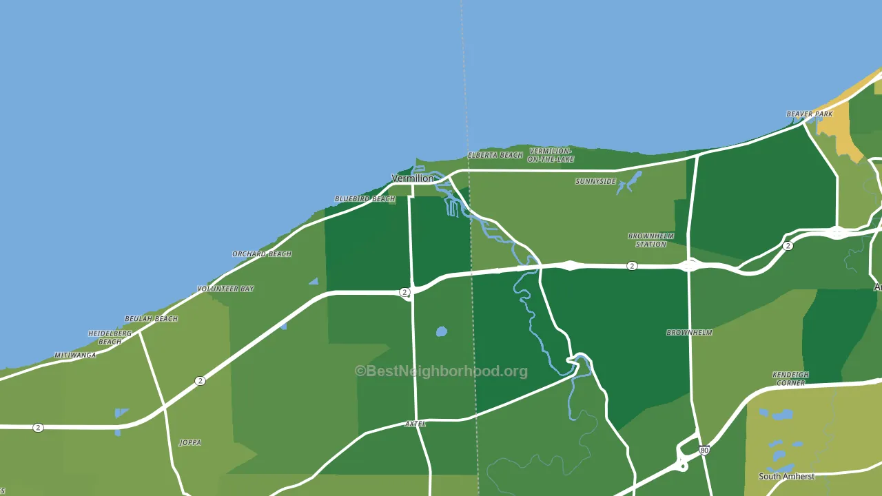 Vermilion, OH block-group voter-turnout map