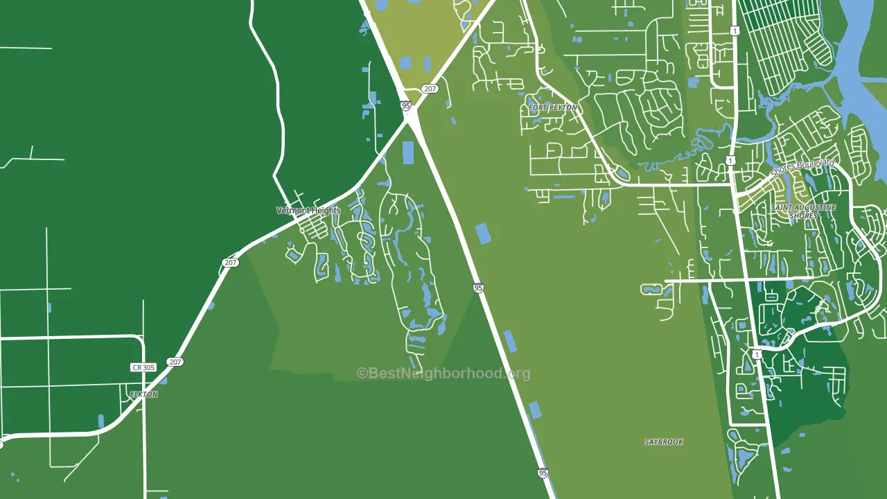 Vermont Heights, FL block-group voter-turnout map