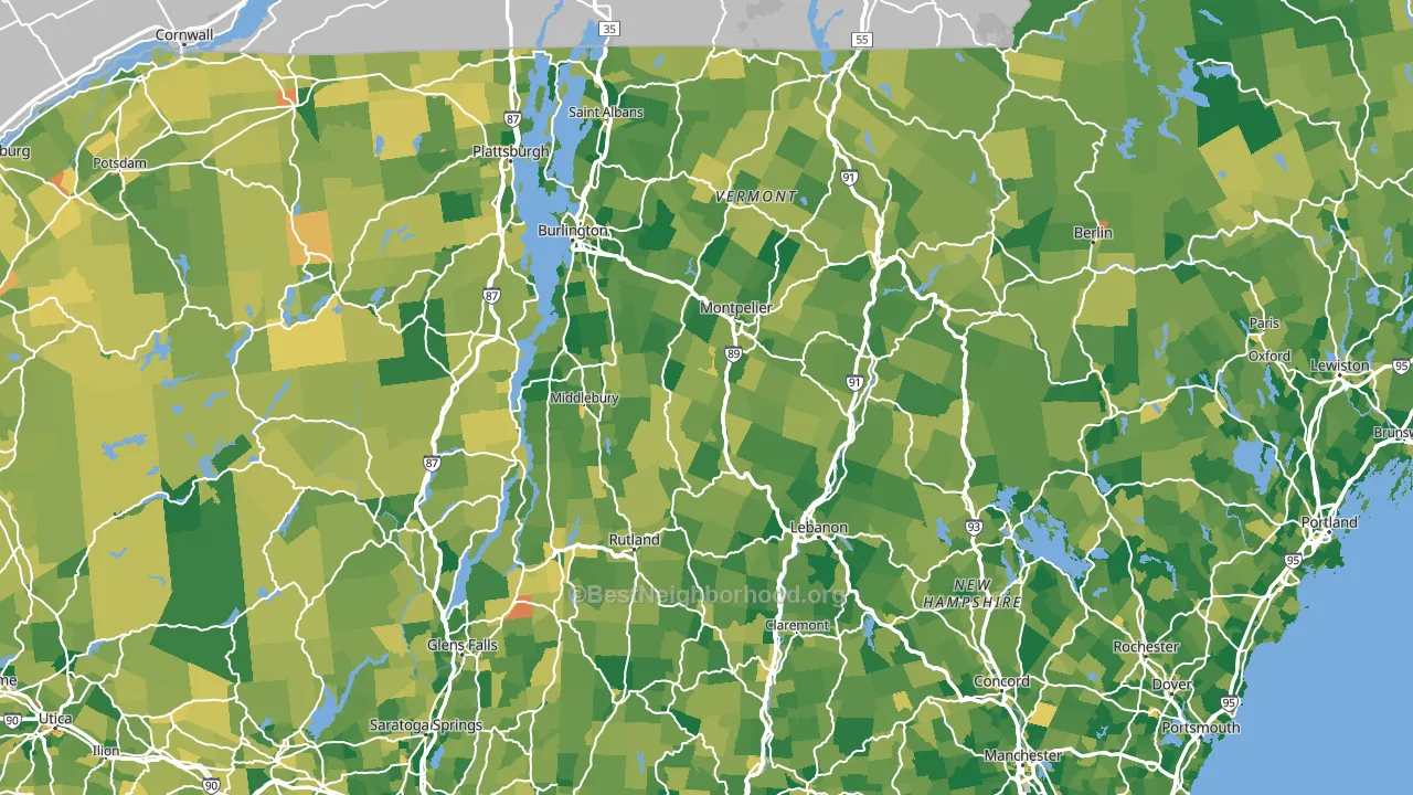 Vermont block-group voter-turnout map