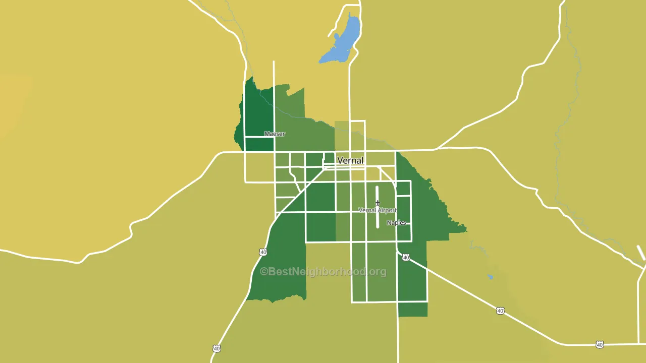 Vernal, UT block-group voter-turnout map
