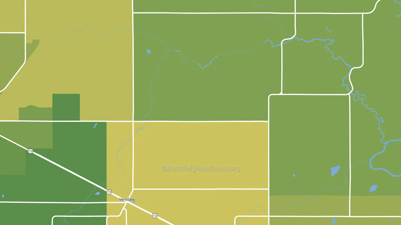 Verndale, MN block-group voter-turnout map