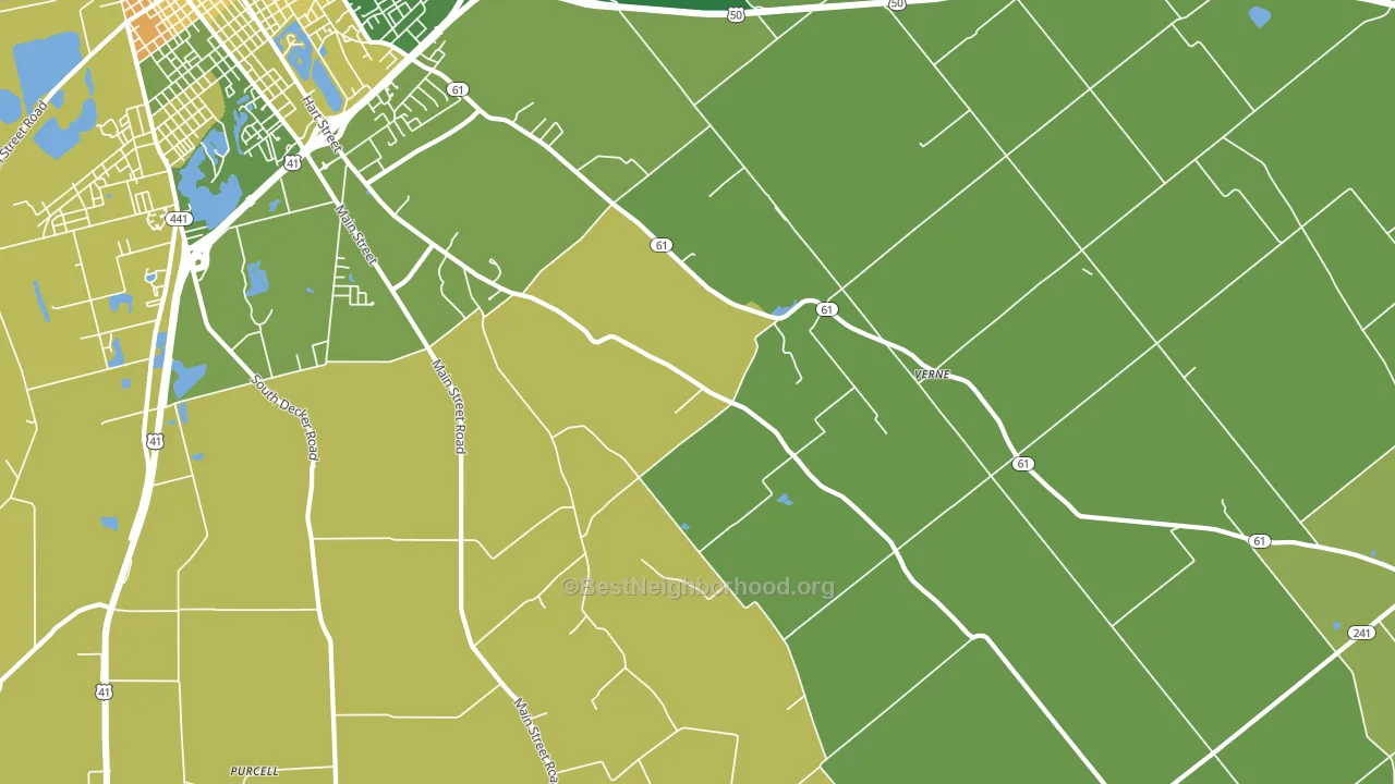 Verne, IN block-group voter-turnout map