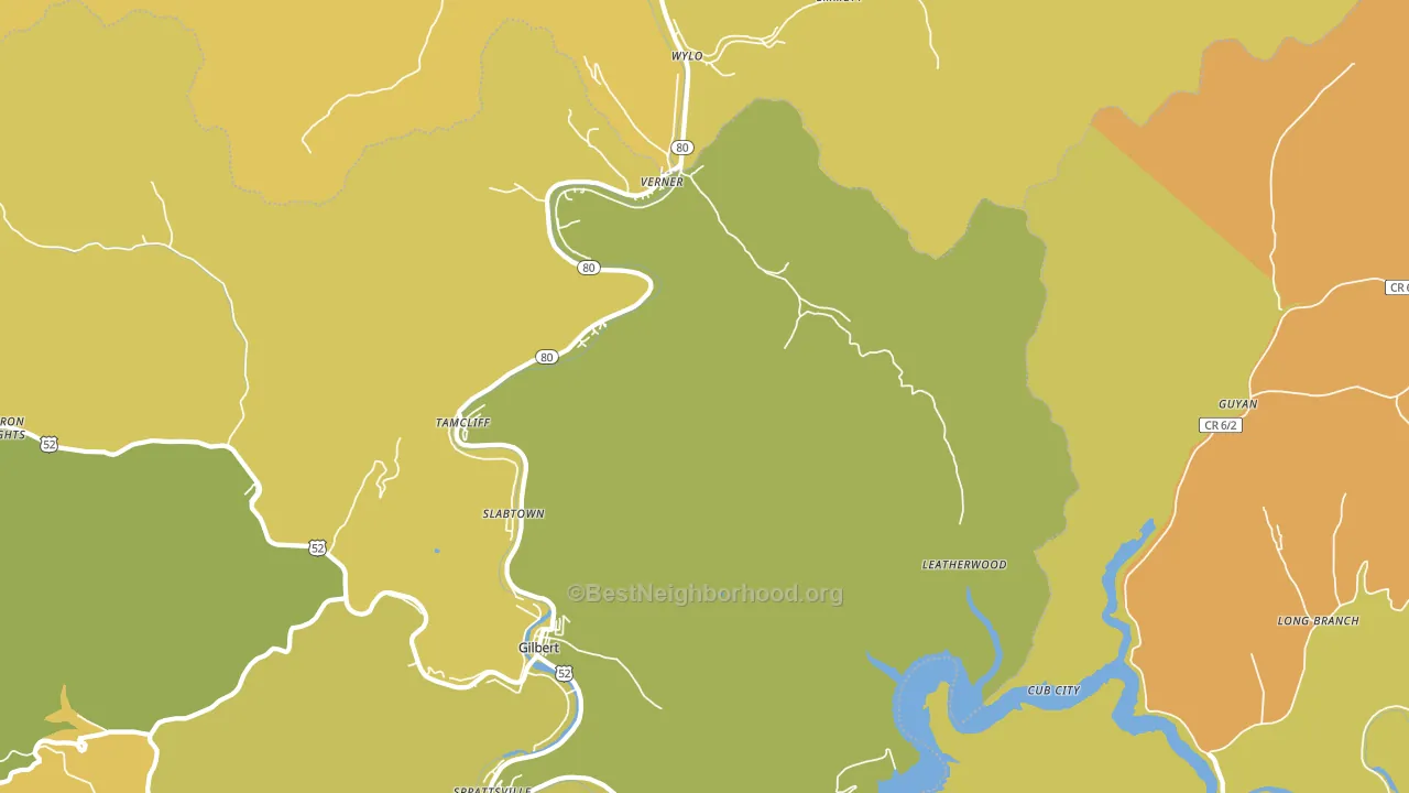 Verner, WV block-group voter-turnout map