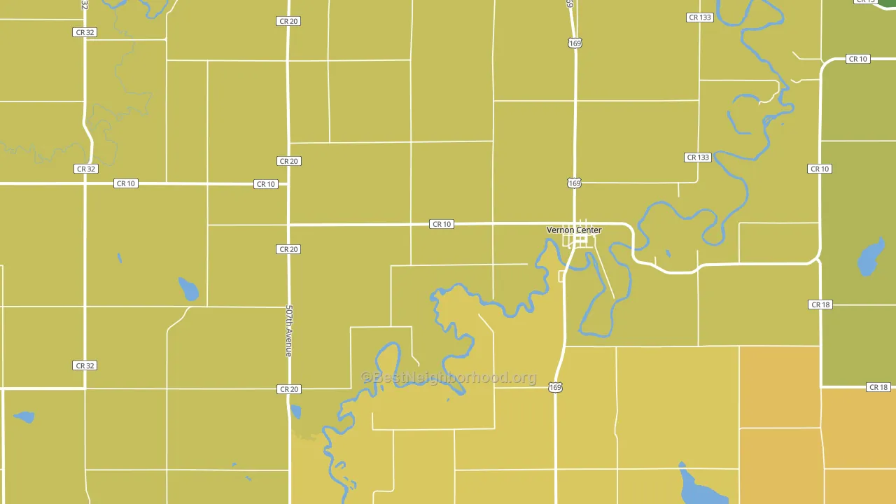 Vernon Center, MN block-group voter-turnout map