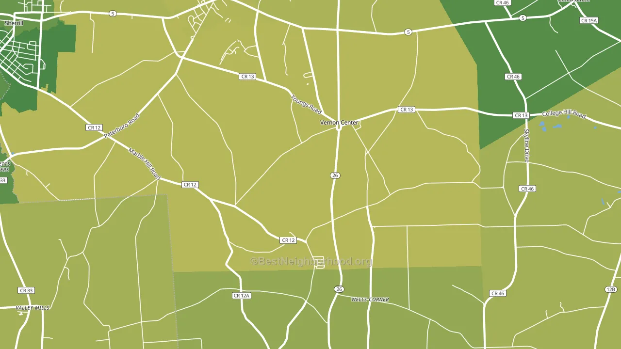 Vernon Center, NY block-group voter-turnout map