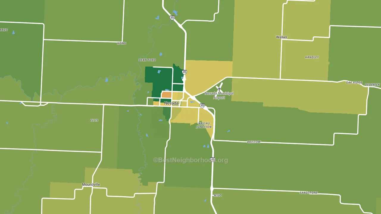 Vernon County, MO block-group voter-turnout map