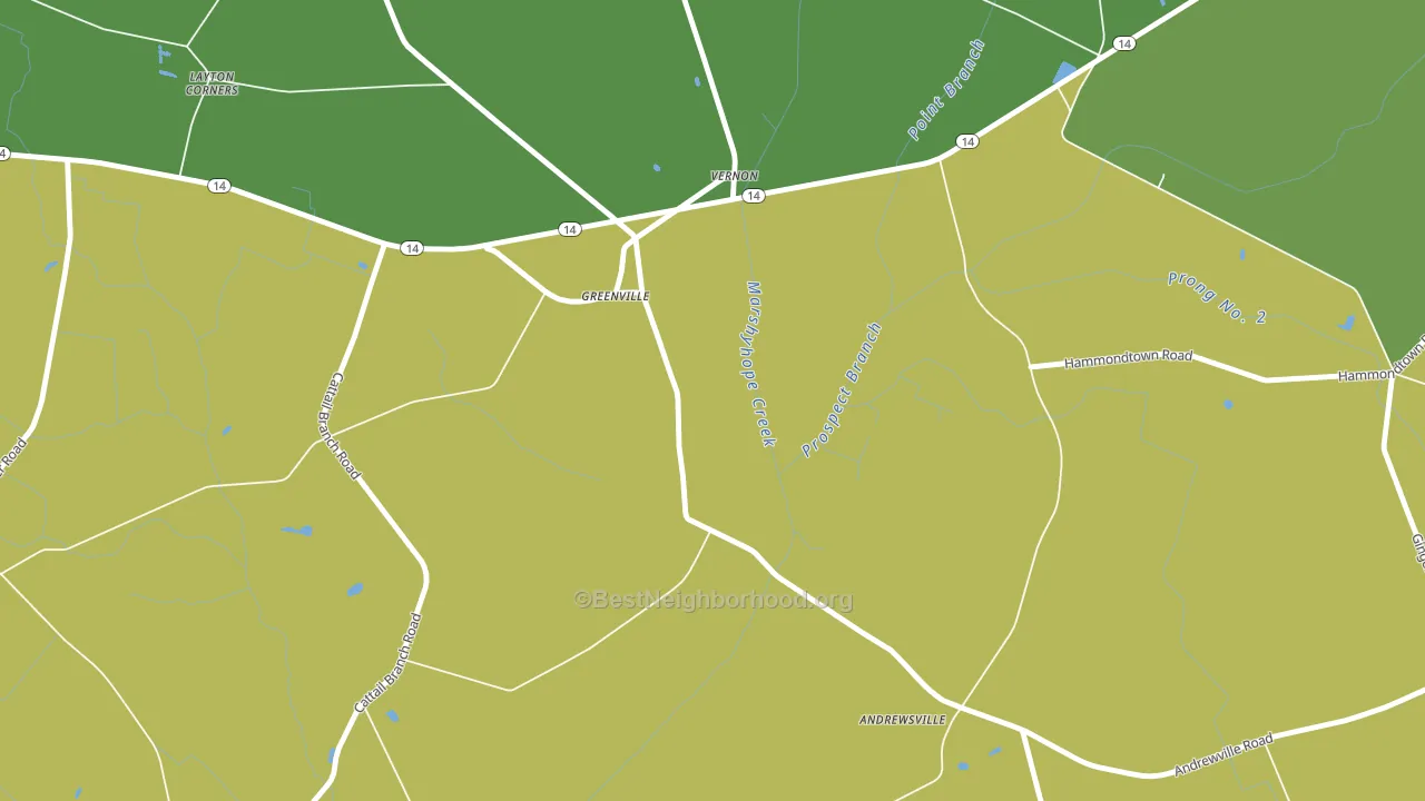Vernon, DE block-group voter-turnout map