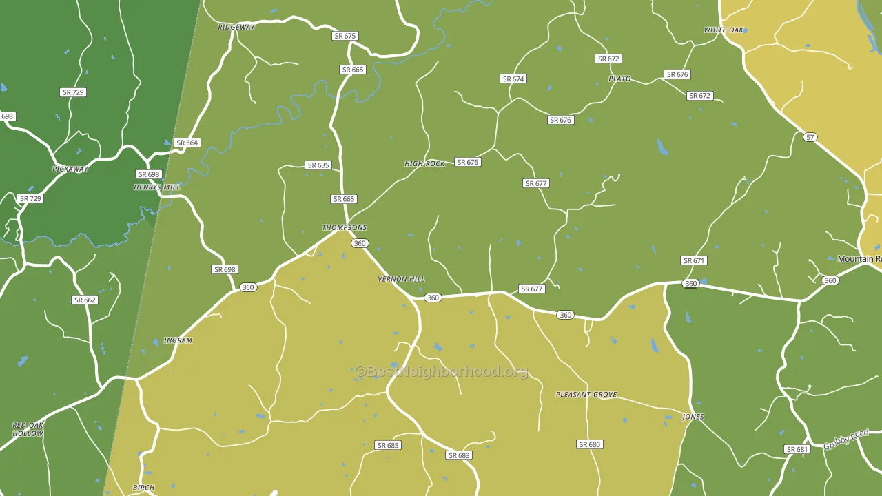 Vernon Hill, VA block-group voter-turnout map