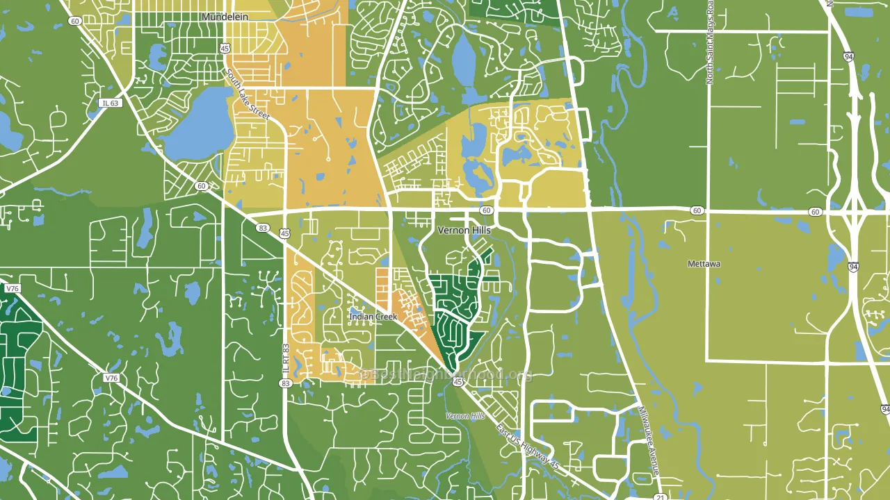 Vernon Hills, IL block-group voter-turnout map